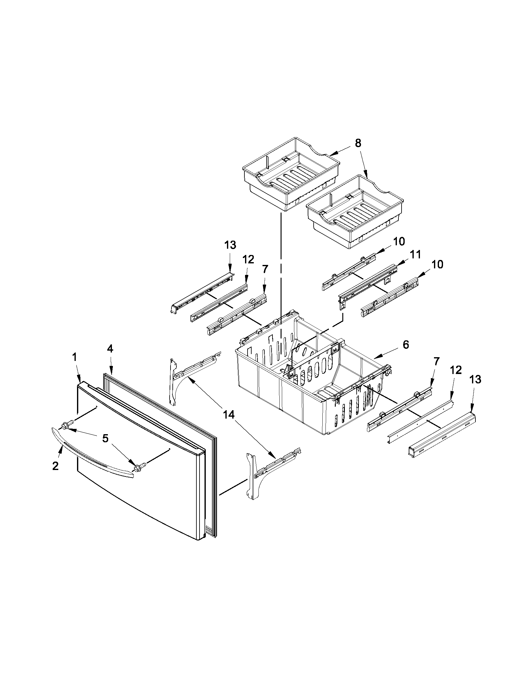 Freezer door parts