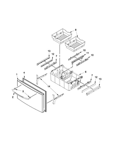 Freezer door parts