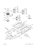 Cooktop, burner and grate parts