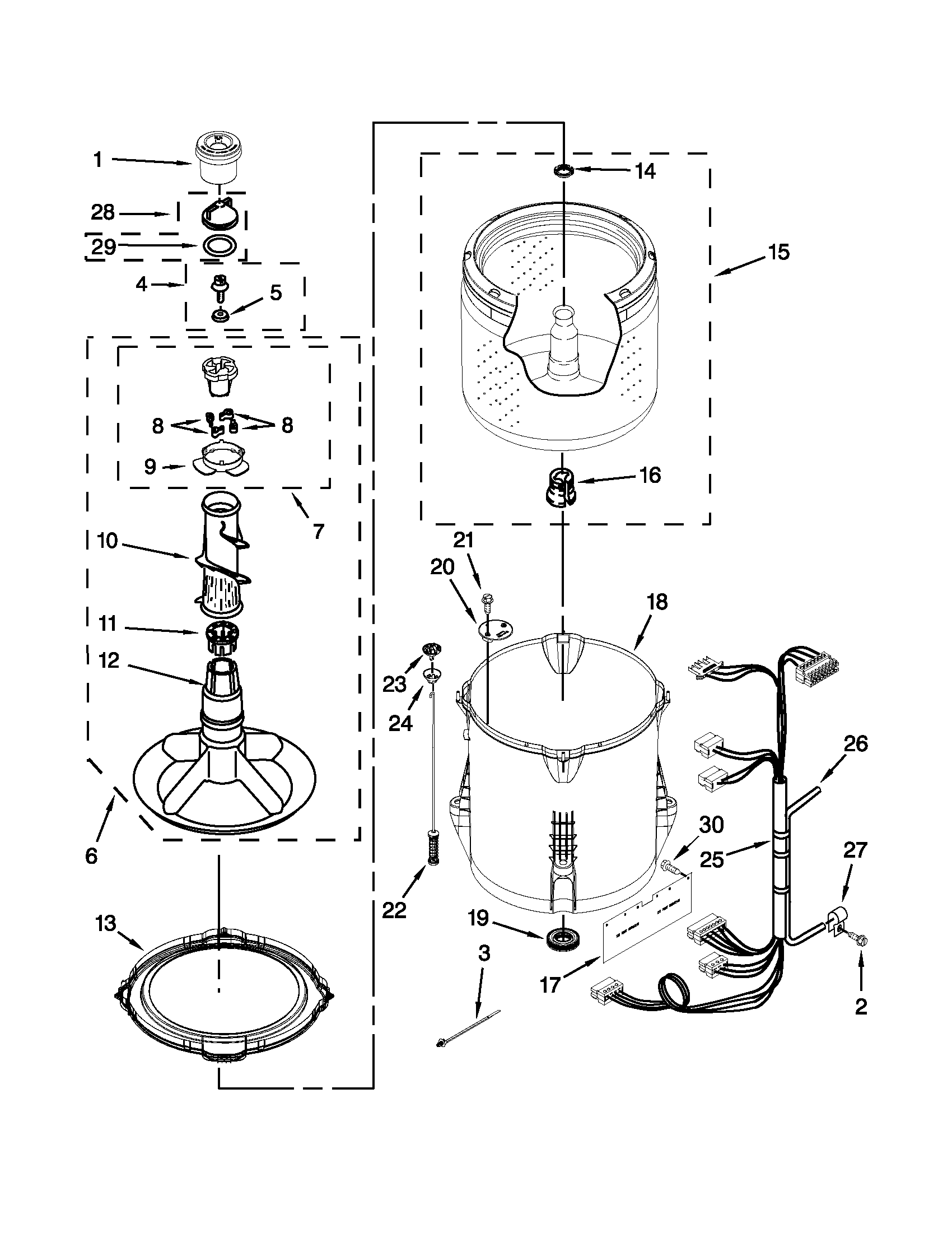 Basket and tub parts