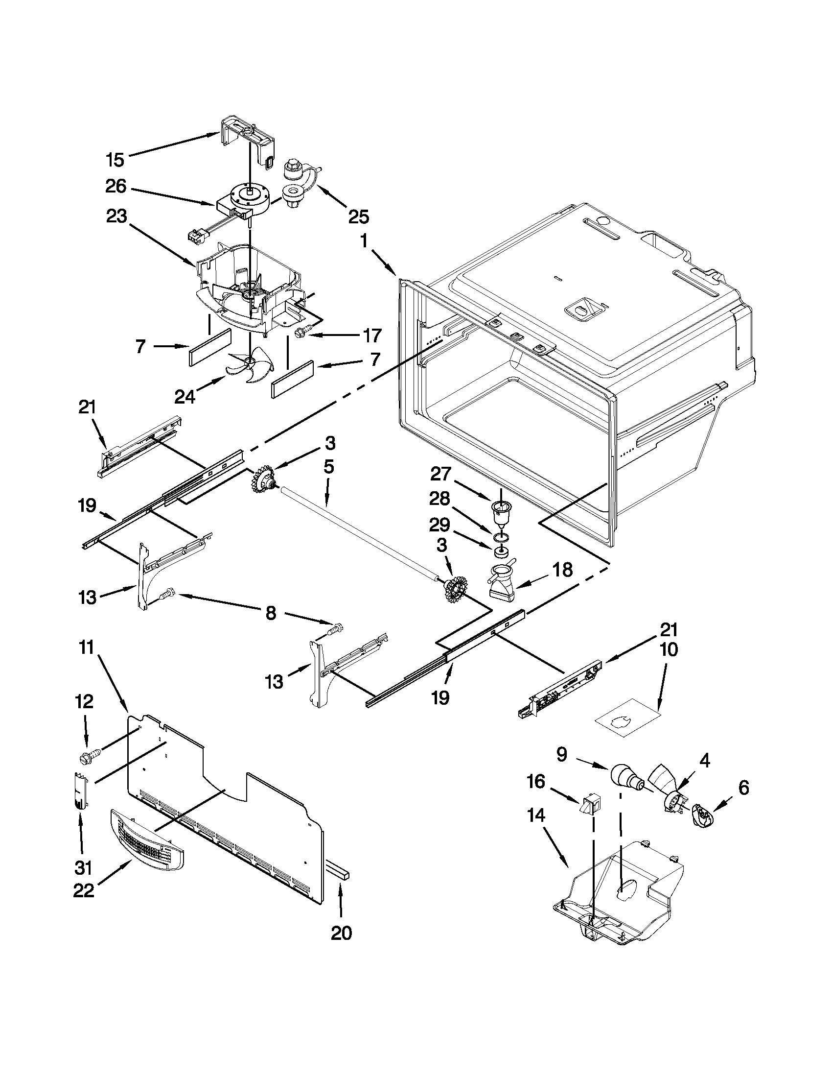 Freezer liner parts
