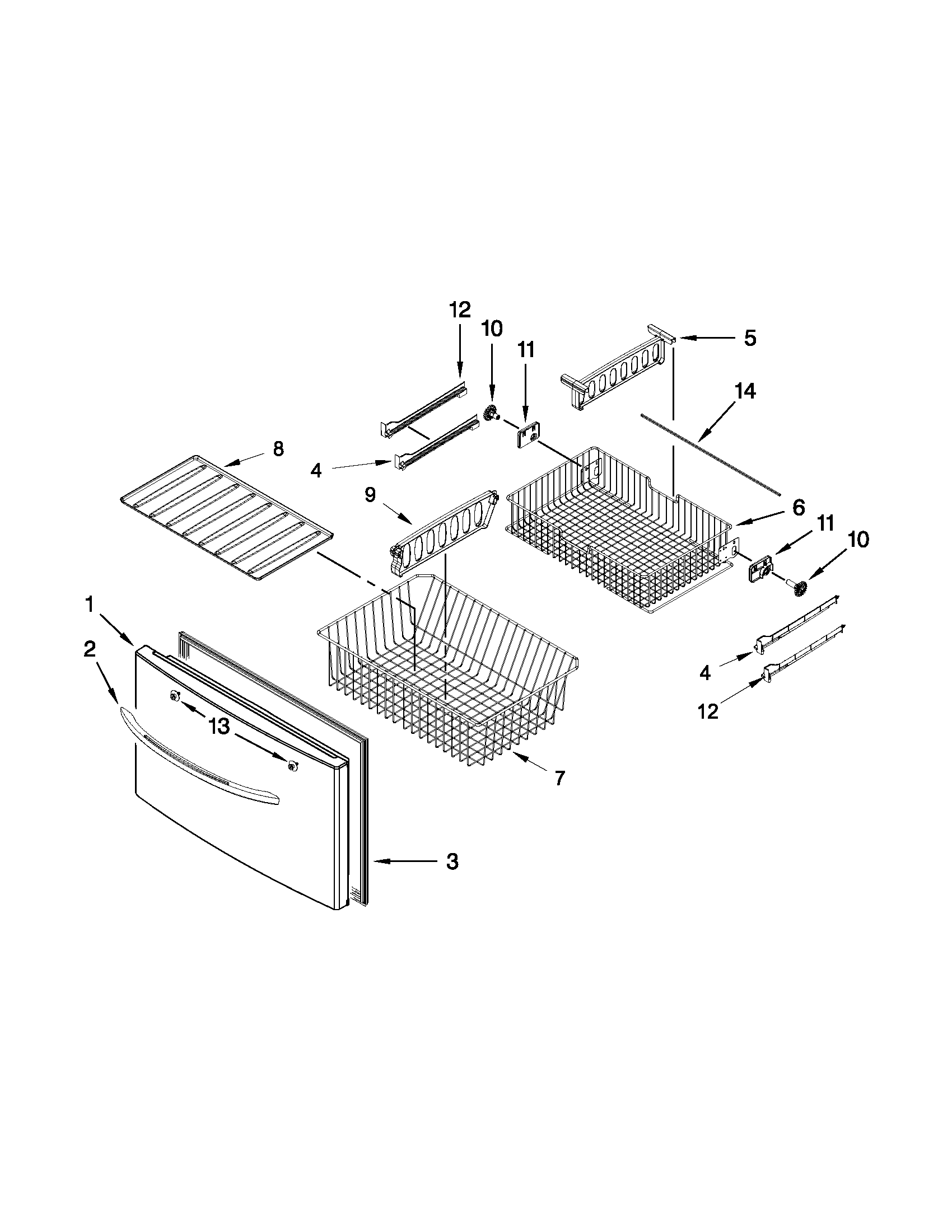 Freezer door parts