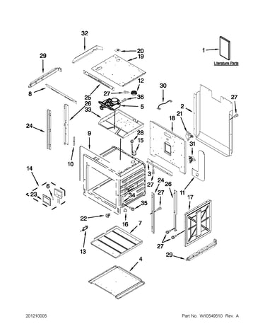 Upper oven parts