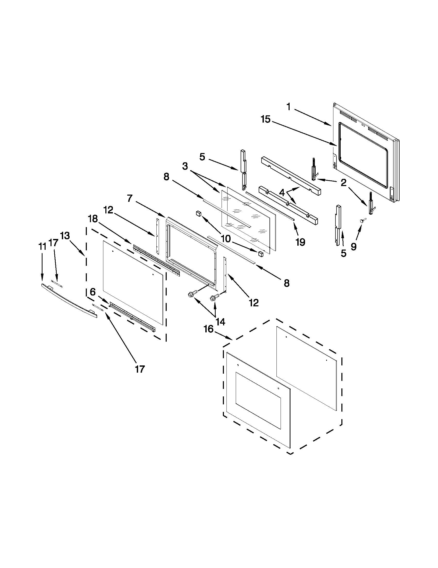 Upper oven door