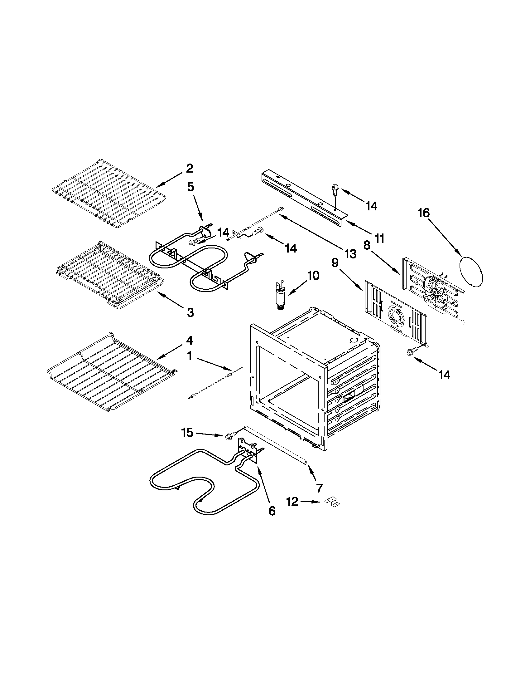 Internal oven parts