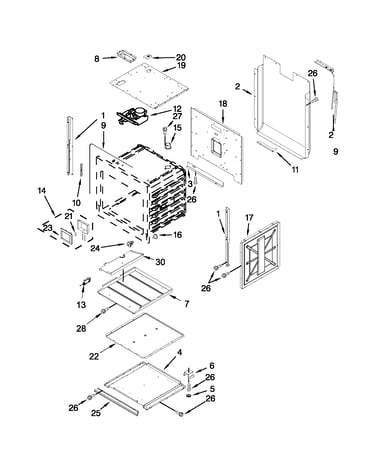 Lower oven parts