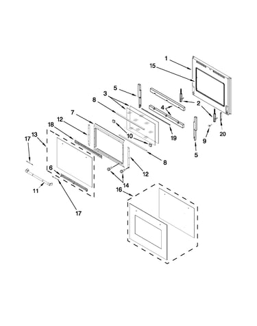 Upper oven door