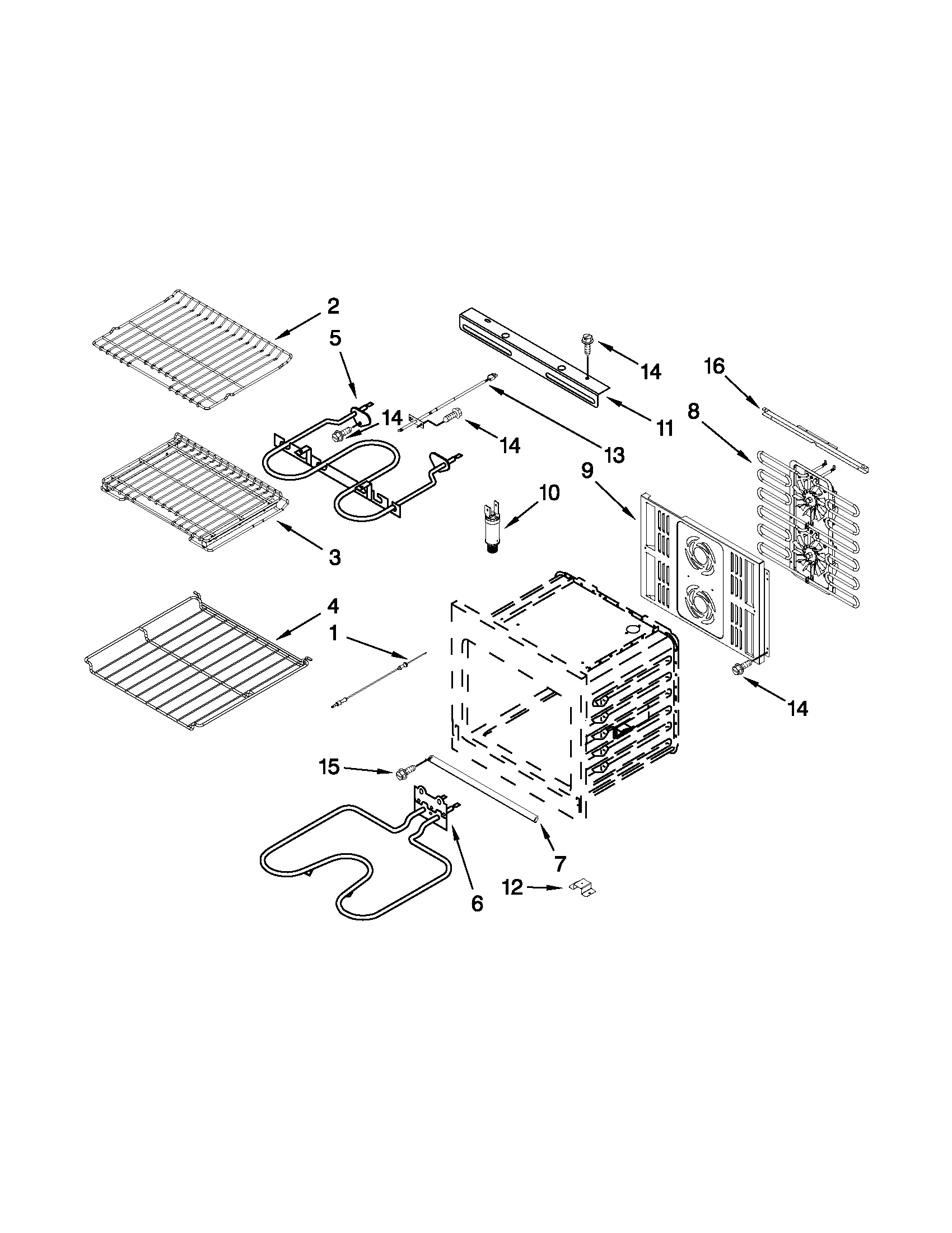 Internal oven parts