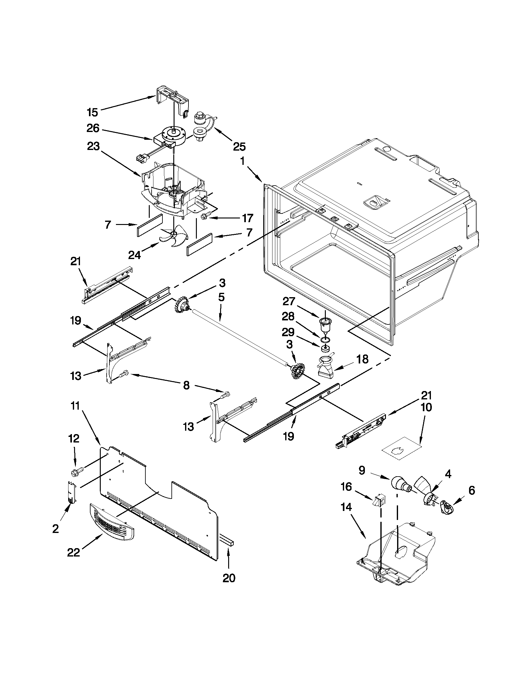 Freezer liner parts