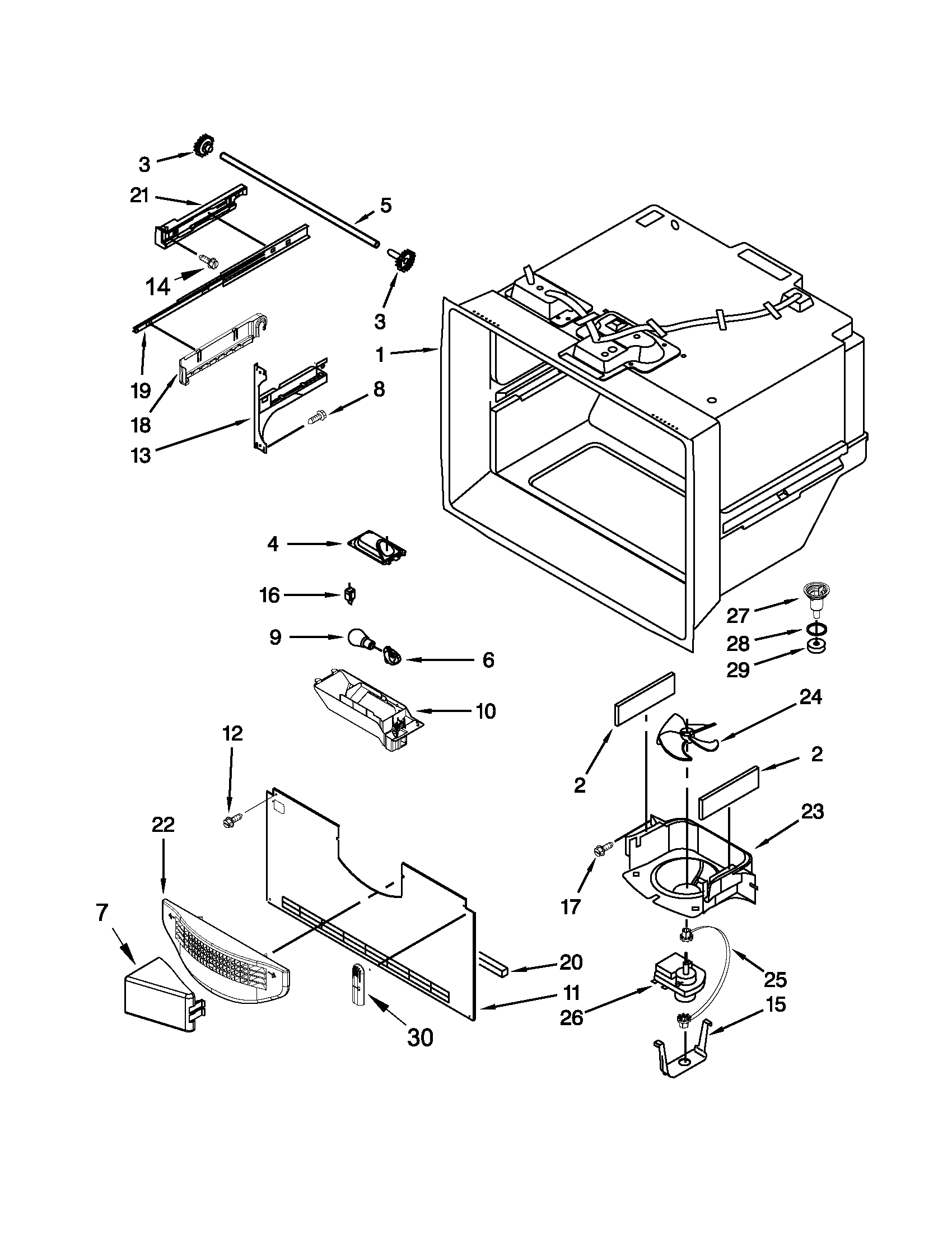 Freezer liner parts