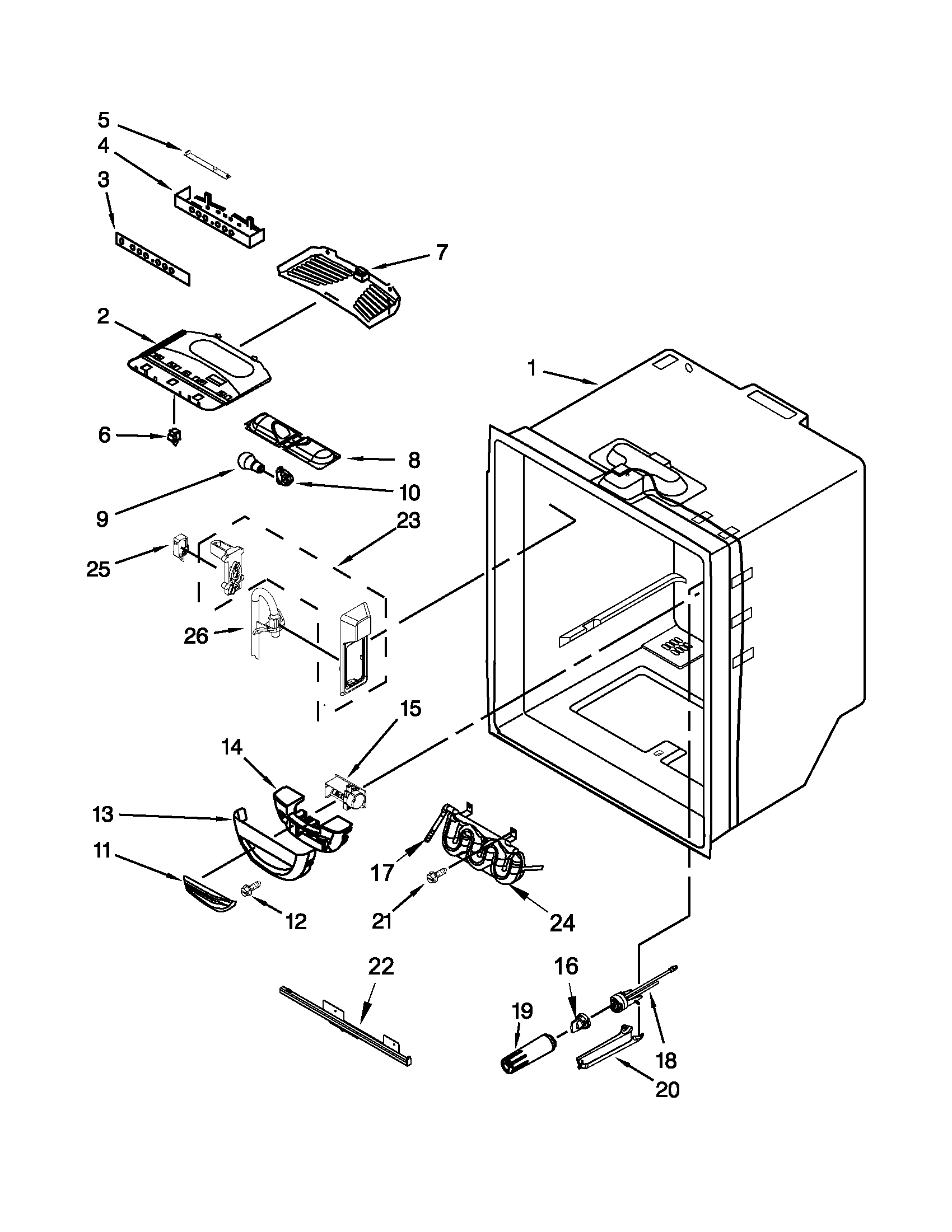 Refrigerator liner parts