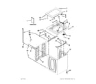 Whirlpool 7MWTW1605AW1 top and cabinet parts diagram