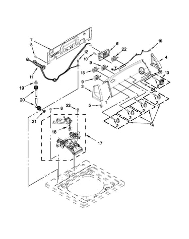 Controls and water inlet parts