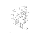 Whirlpool 7MWTW1604AW1 top and cabinet parts diagram