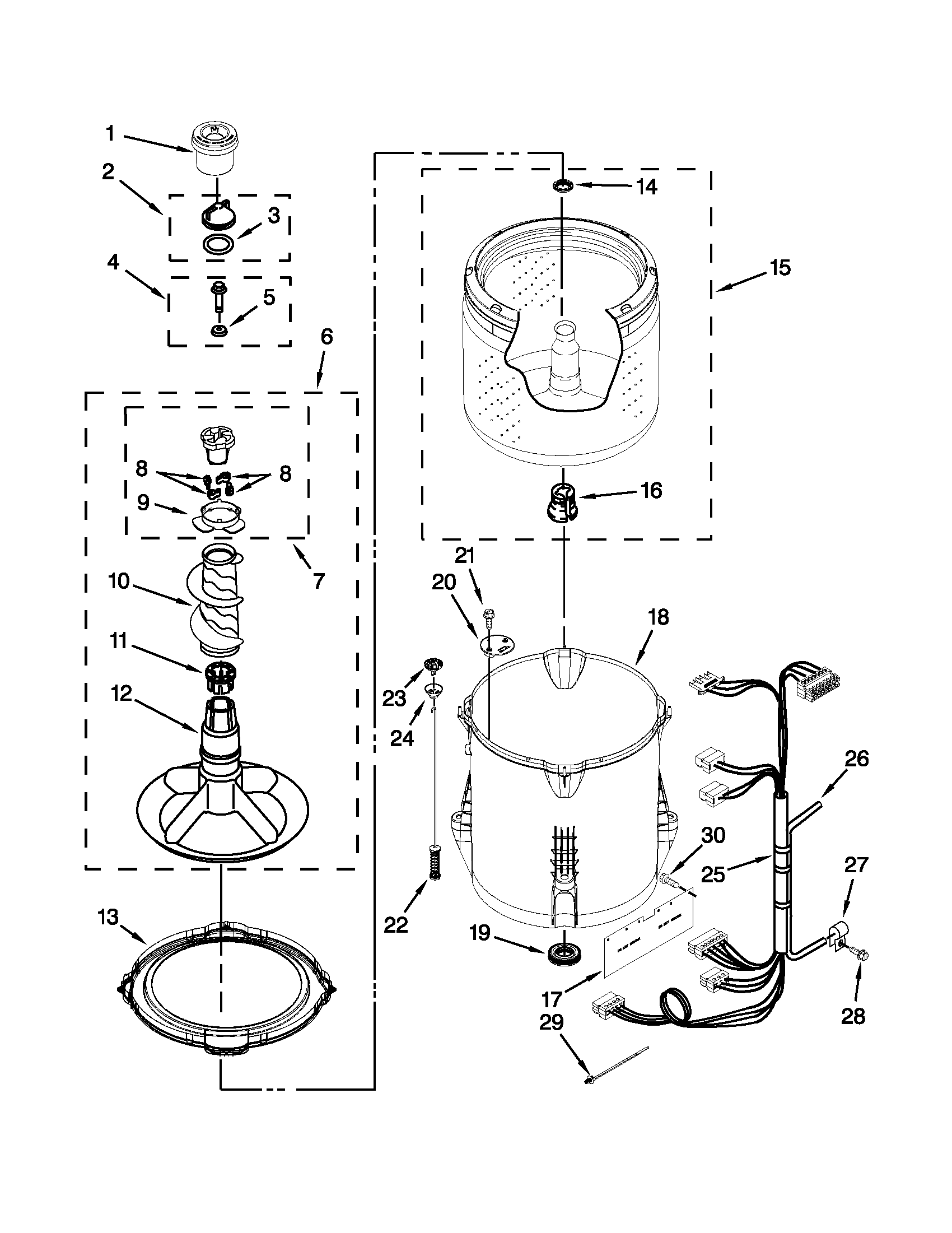 Basket and tub parts