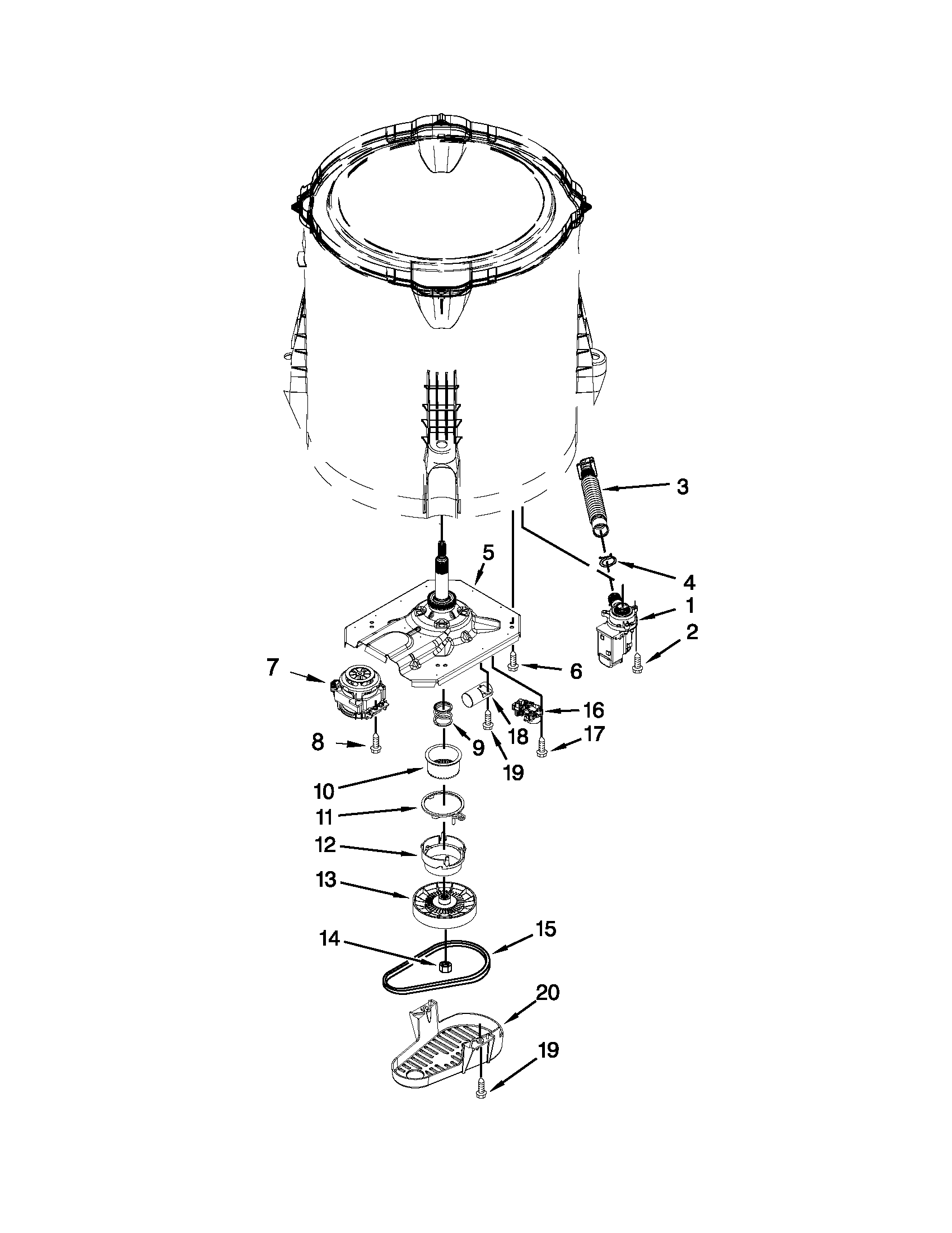 Gearcase, motor and pump parts