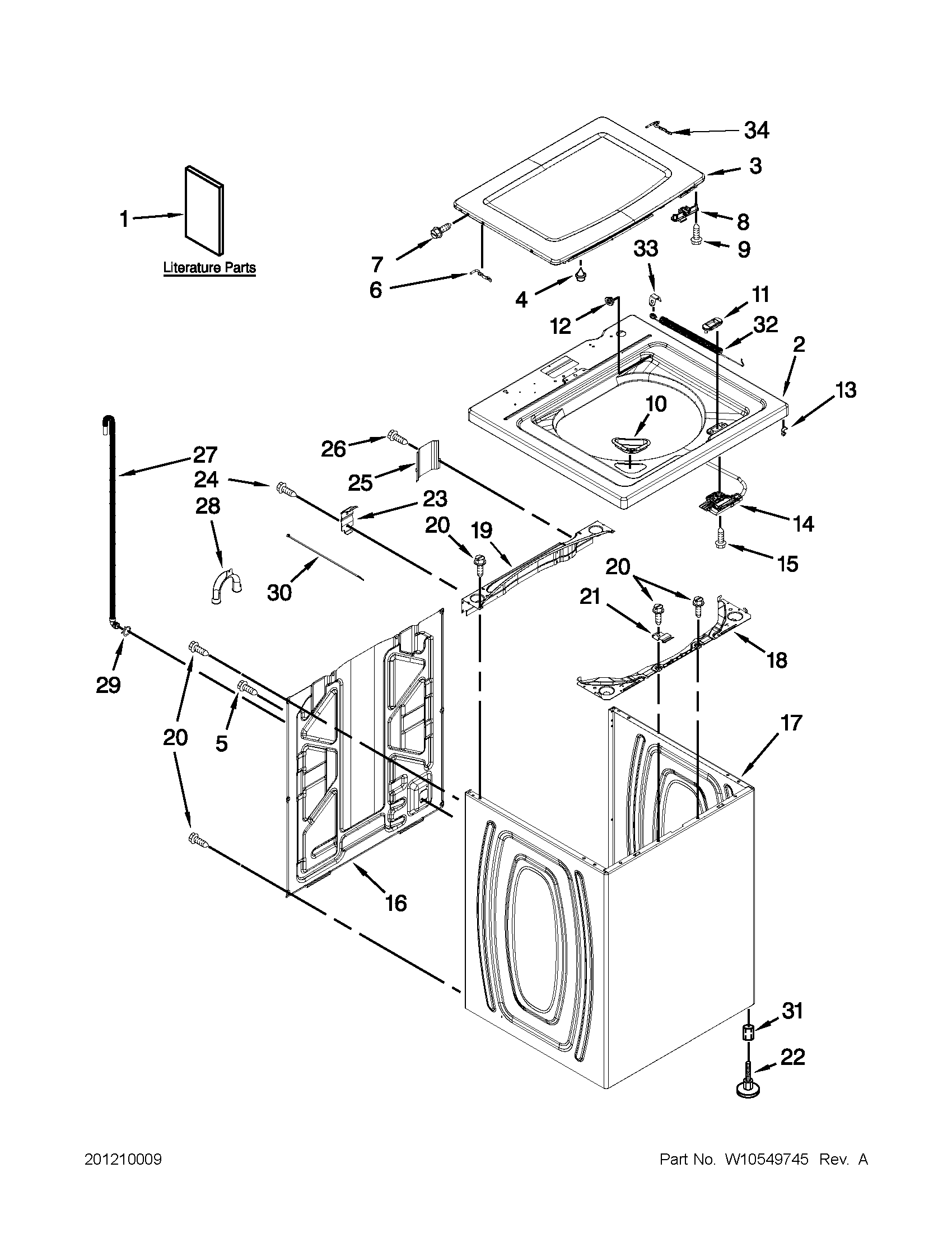 Top and cabinet parts