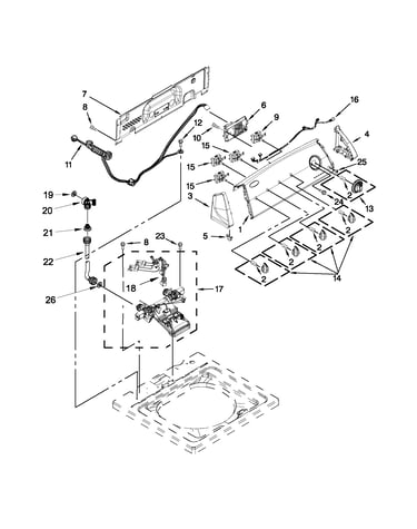 Controls and water inlet parts