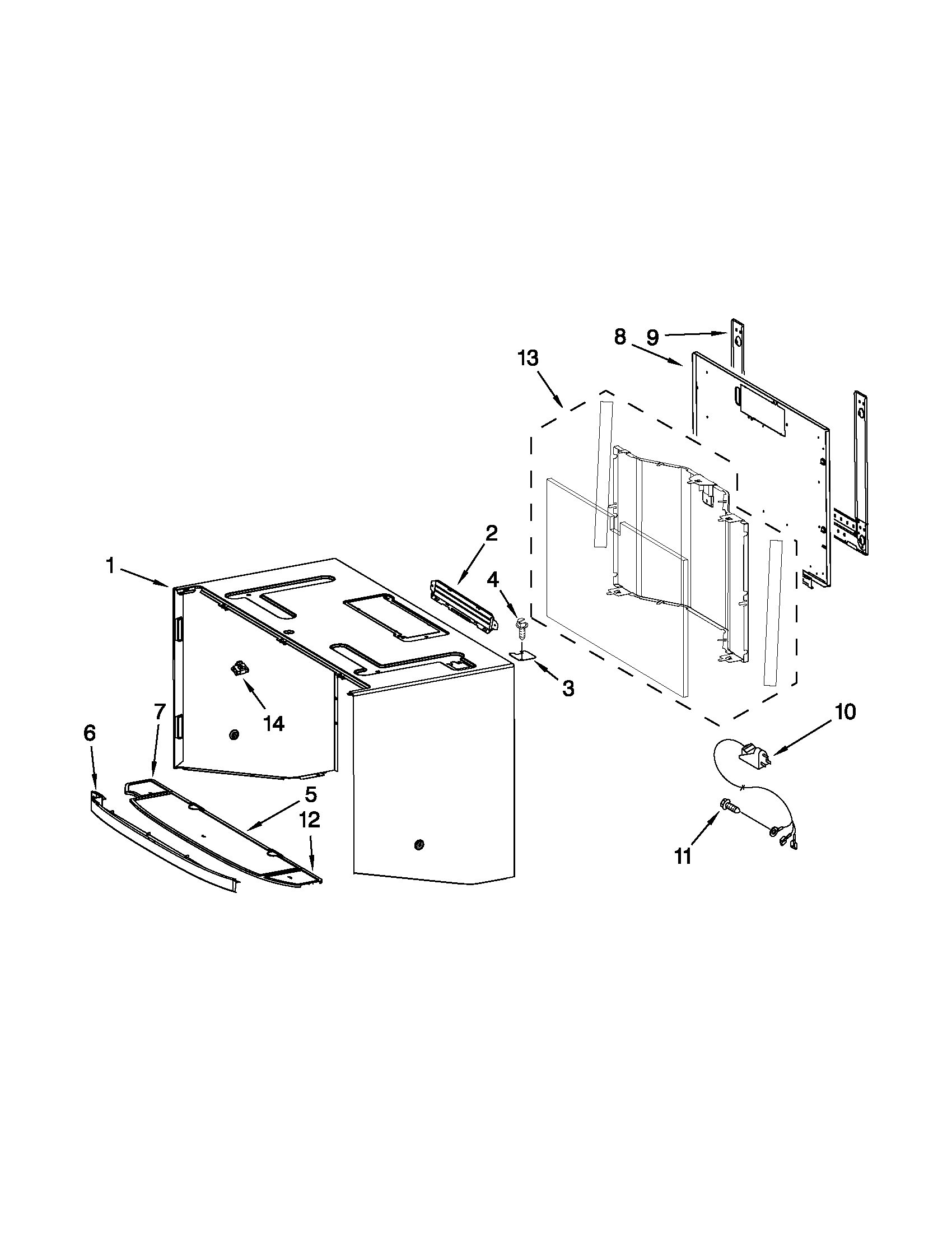 Cabinet and installation parts