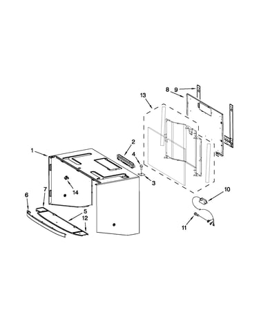Cabinet and installation parts