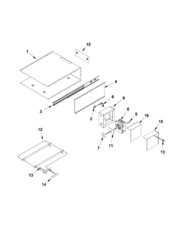 Internal warming drawer parts