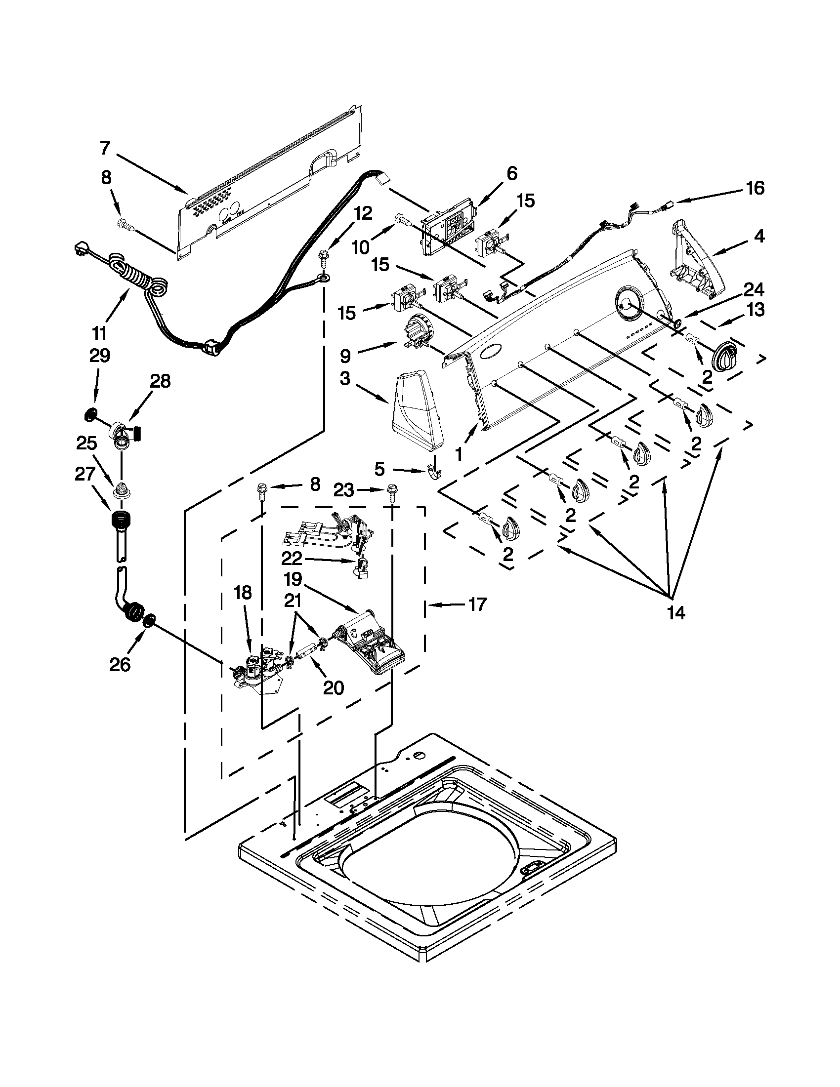 CONTROLS AND WATER INLET PARTS