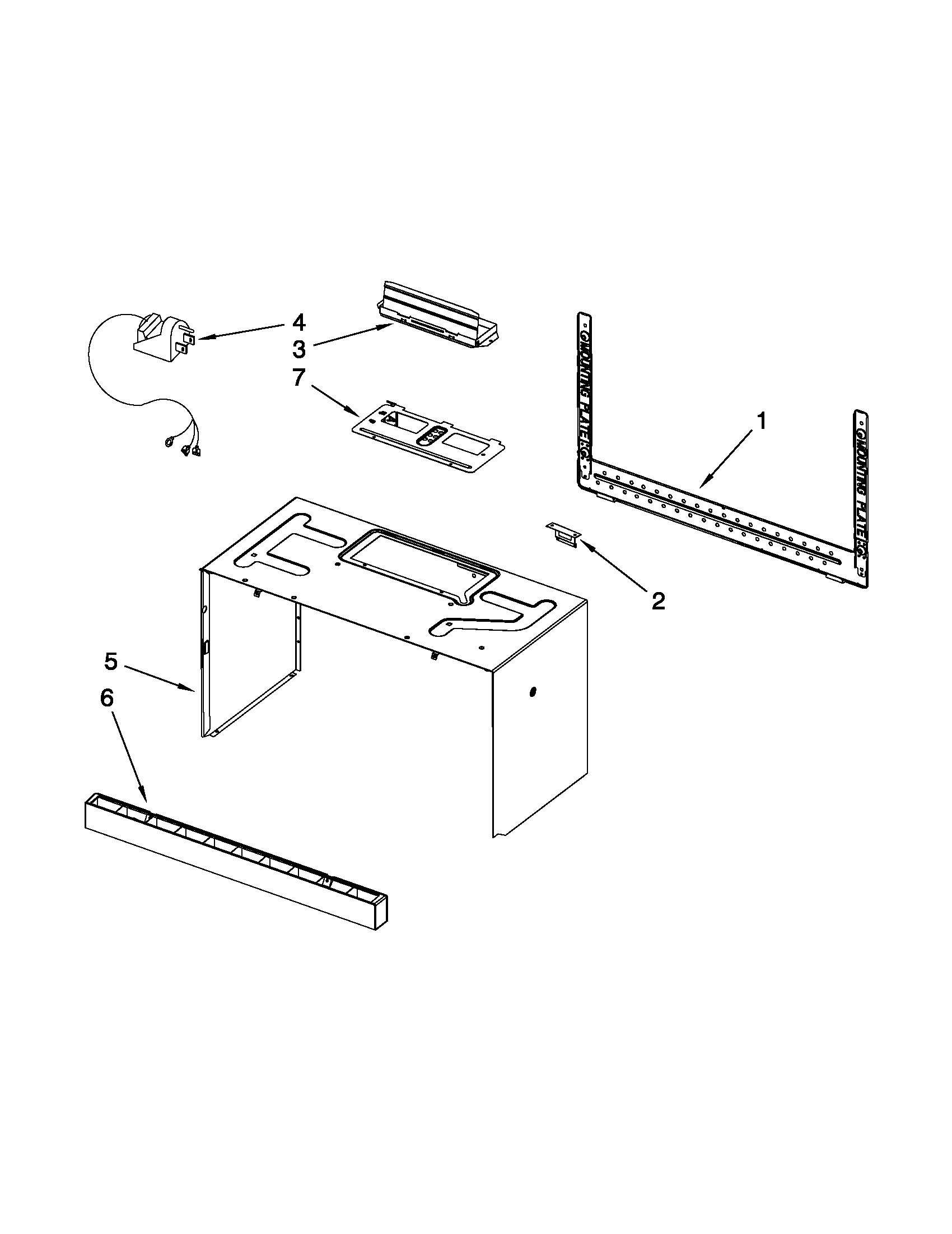 Cabinet and installation parts