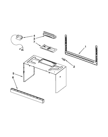 Cabinet and installation parts