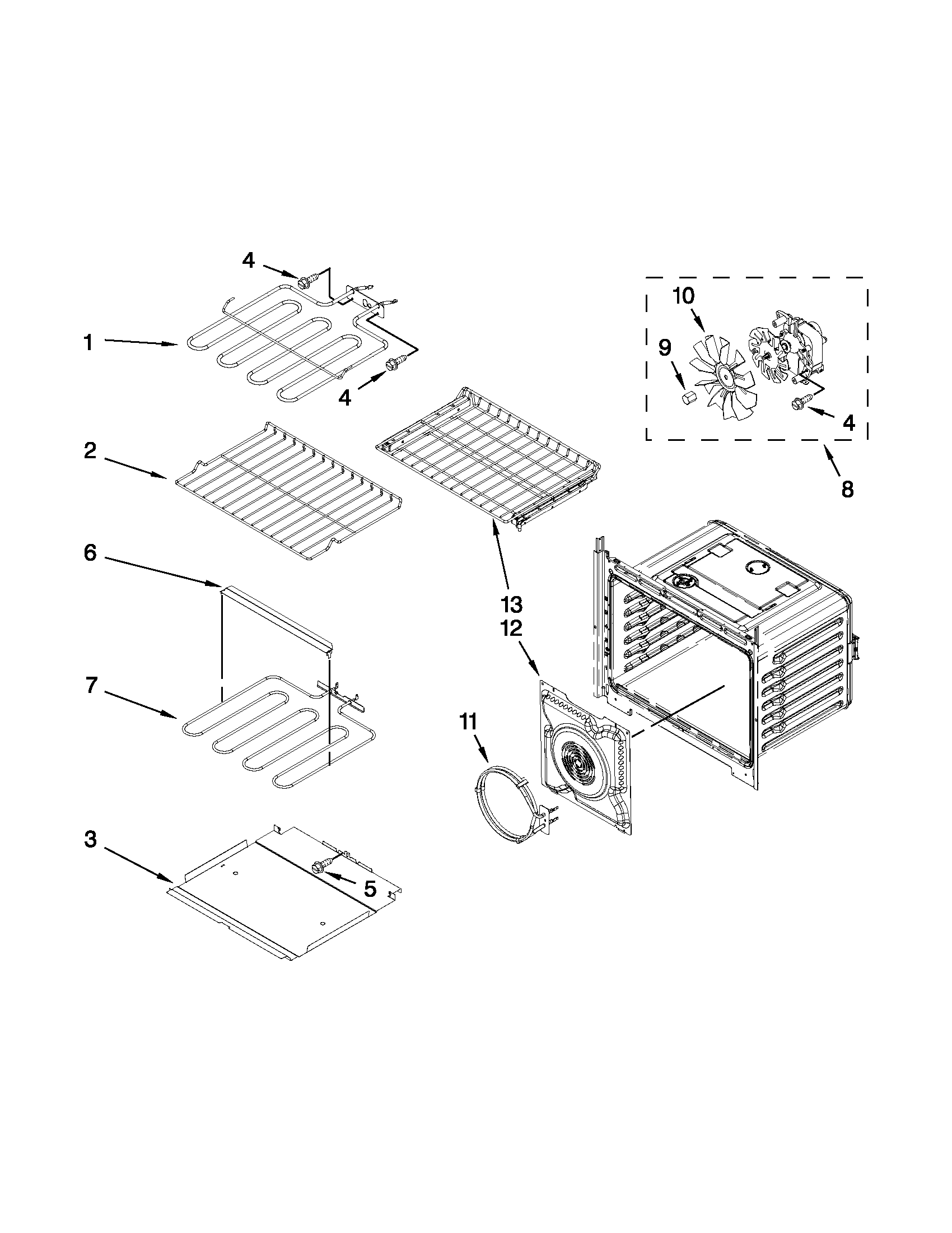 Internal oven parts
