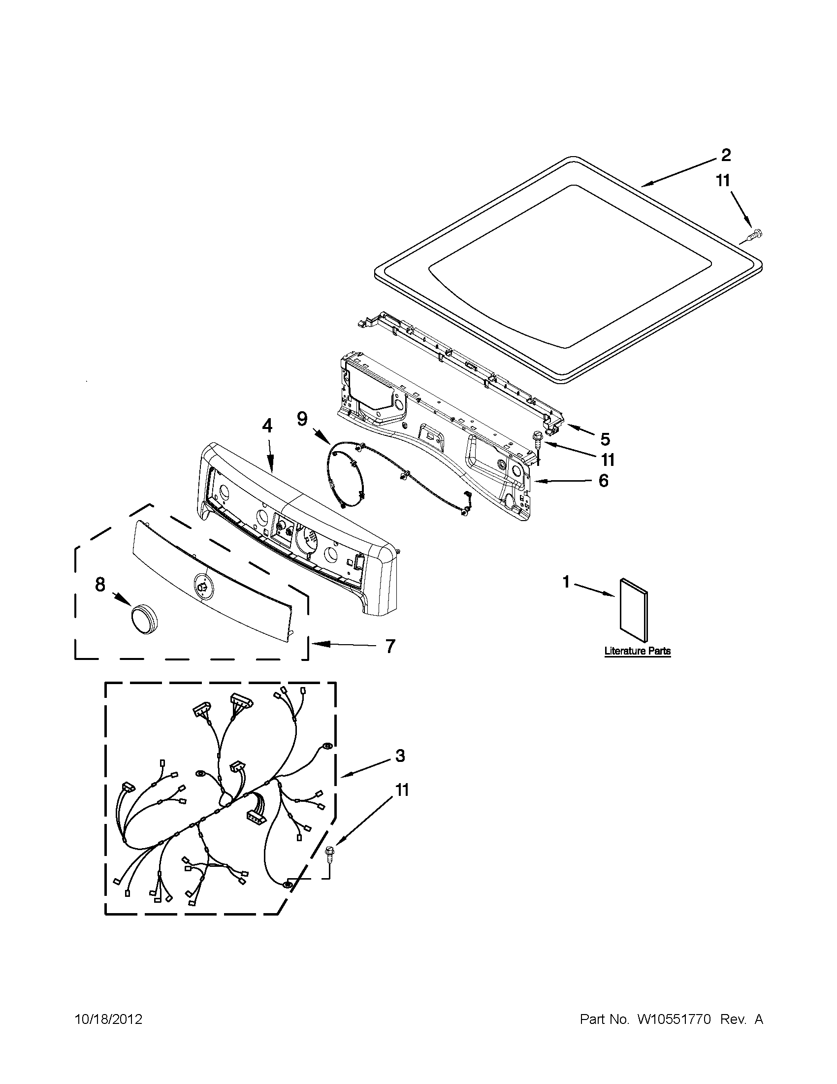 Top and console parts