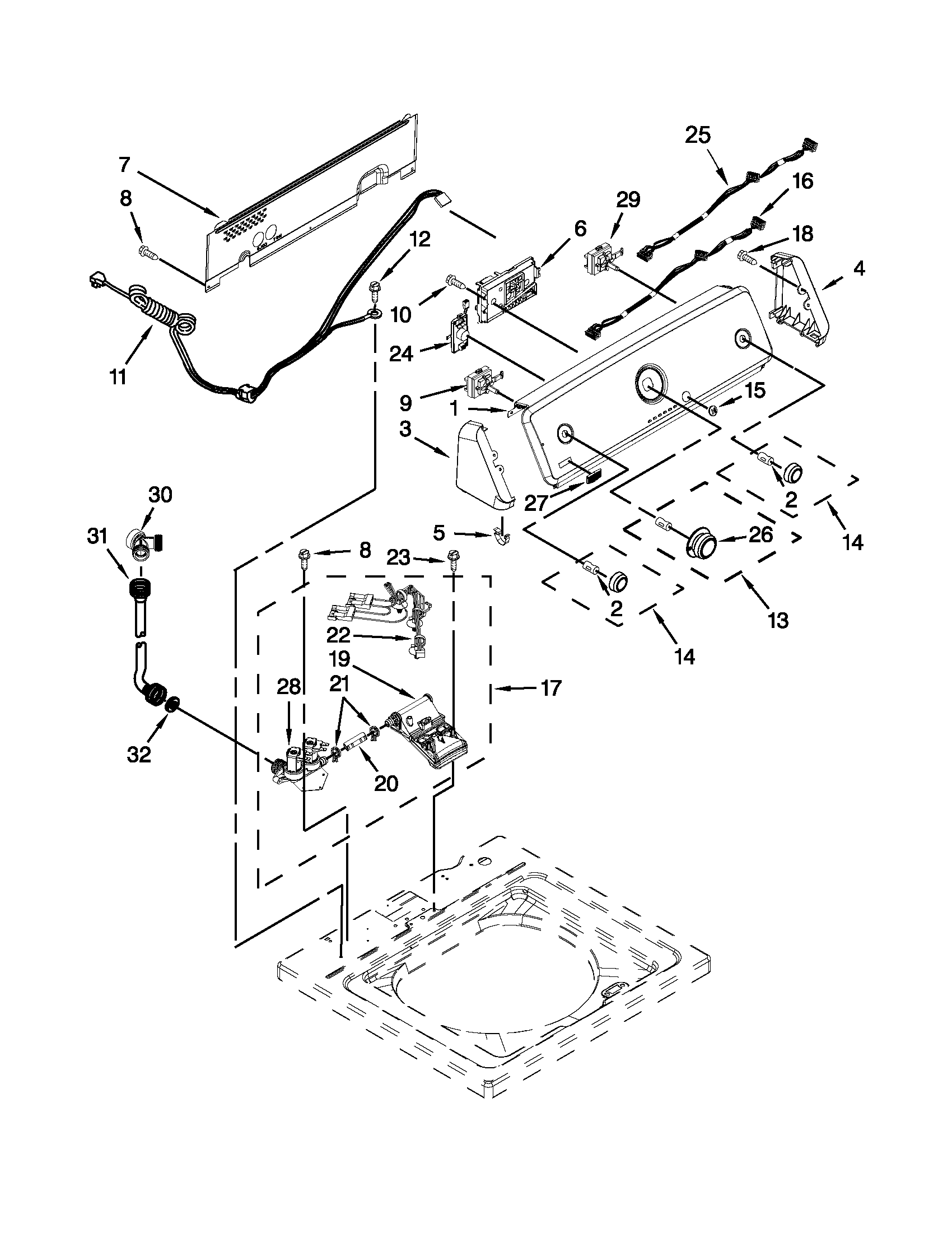 CONTROLS AND WATER INLET PARTS