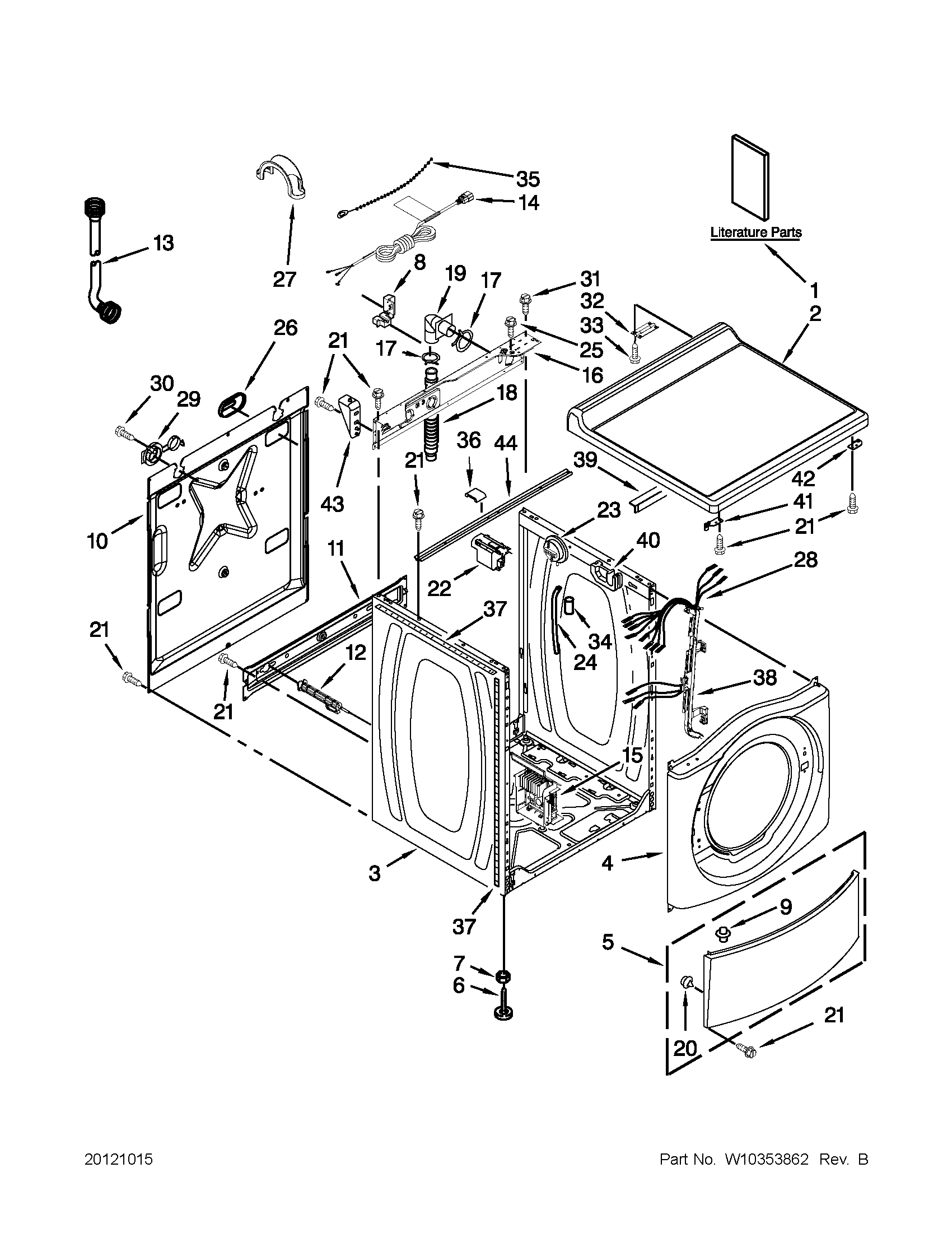Top and cabinet parts