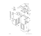 Whirlpool WTW5640XW1 top and cabinet parts diagram