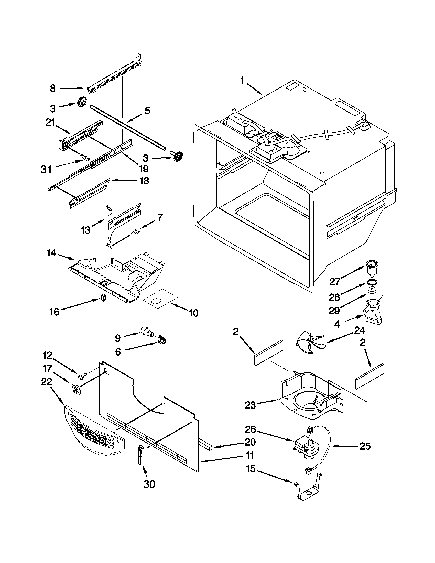 Freezer liner parts