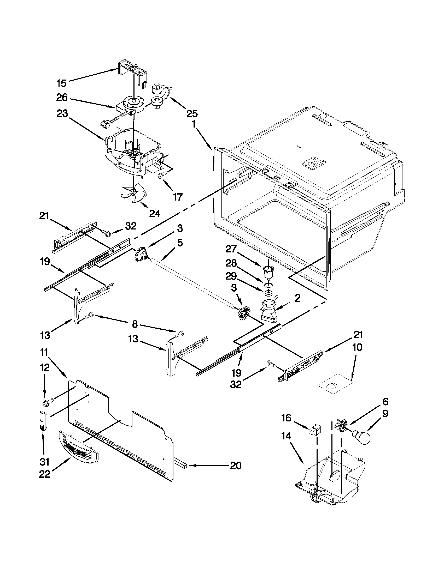 Freezer liner parts
