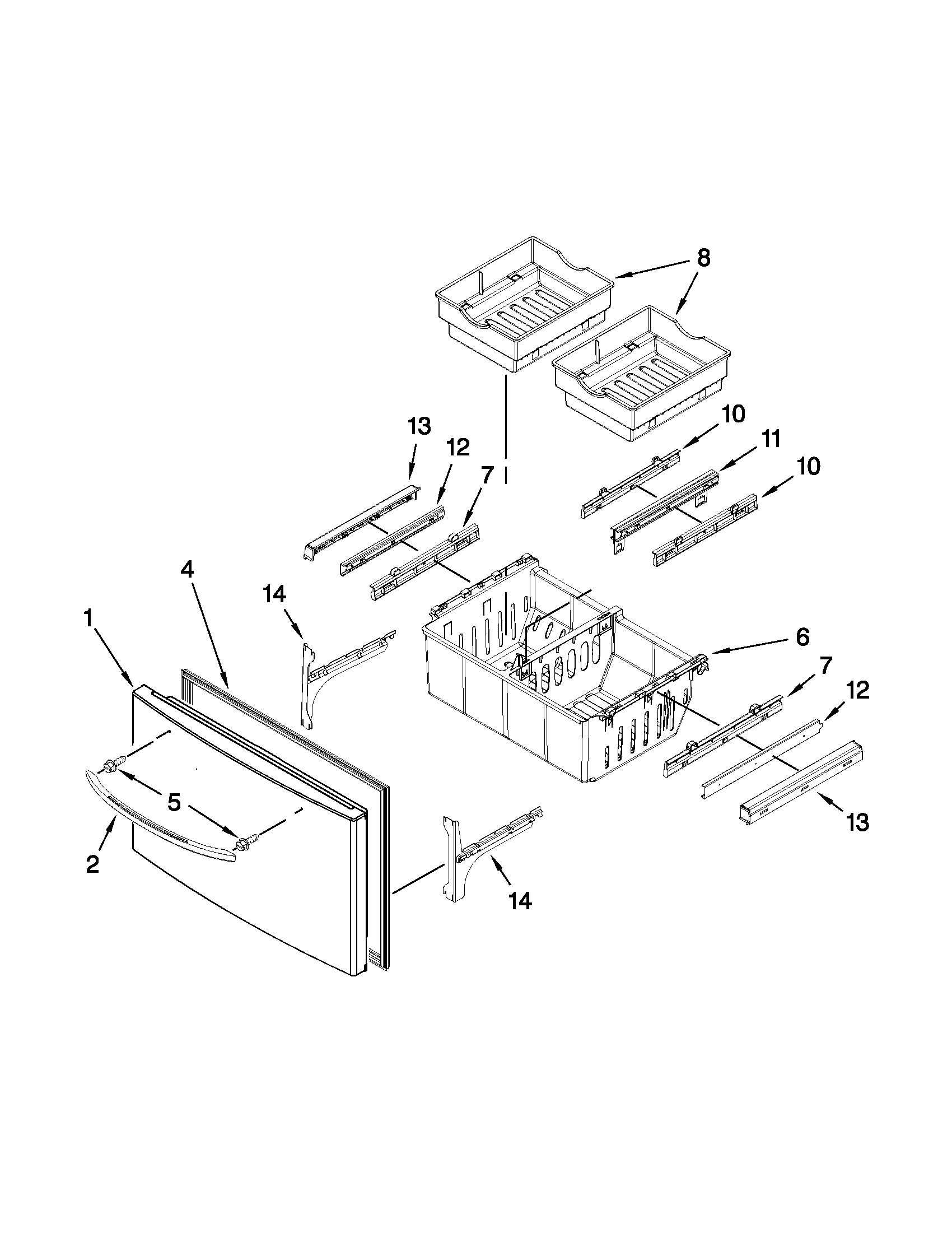 Freezer door parts