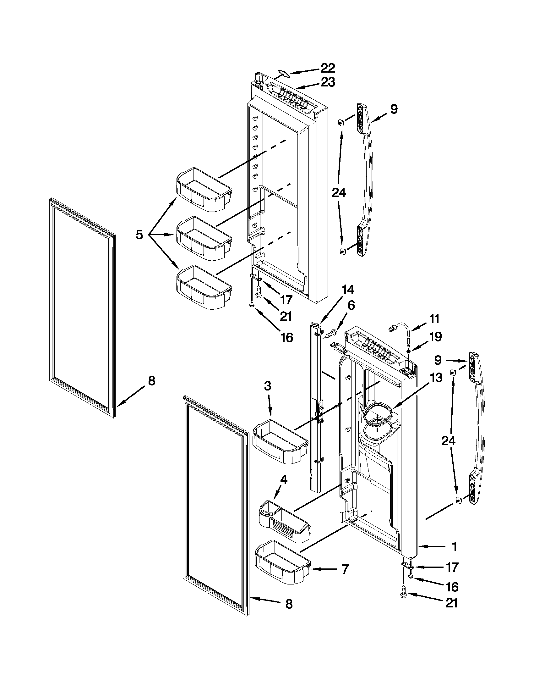 Refrigerator door parts