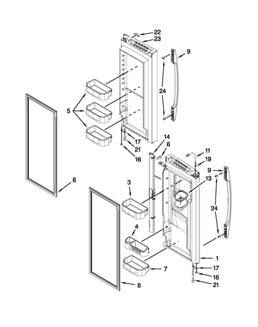 Refrigerator door parts