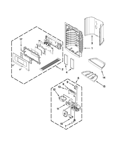 Dispenser front parts