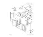 Maytag 4GMVWC400YW1 top and cabinet parts diagram