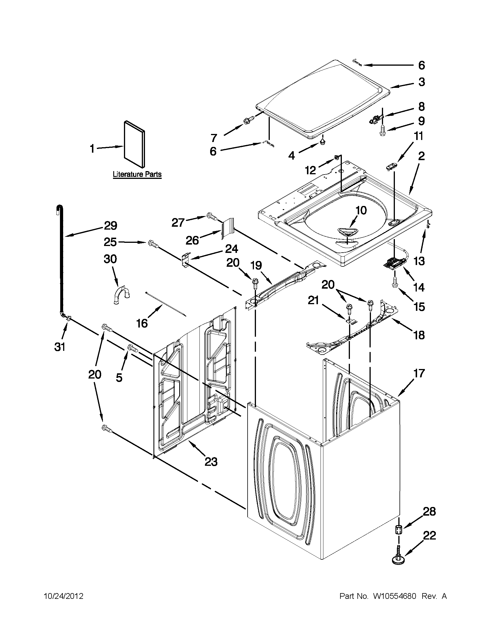 Top and cabinet parts