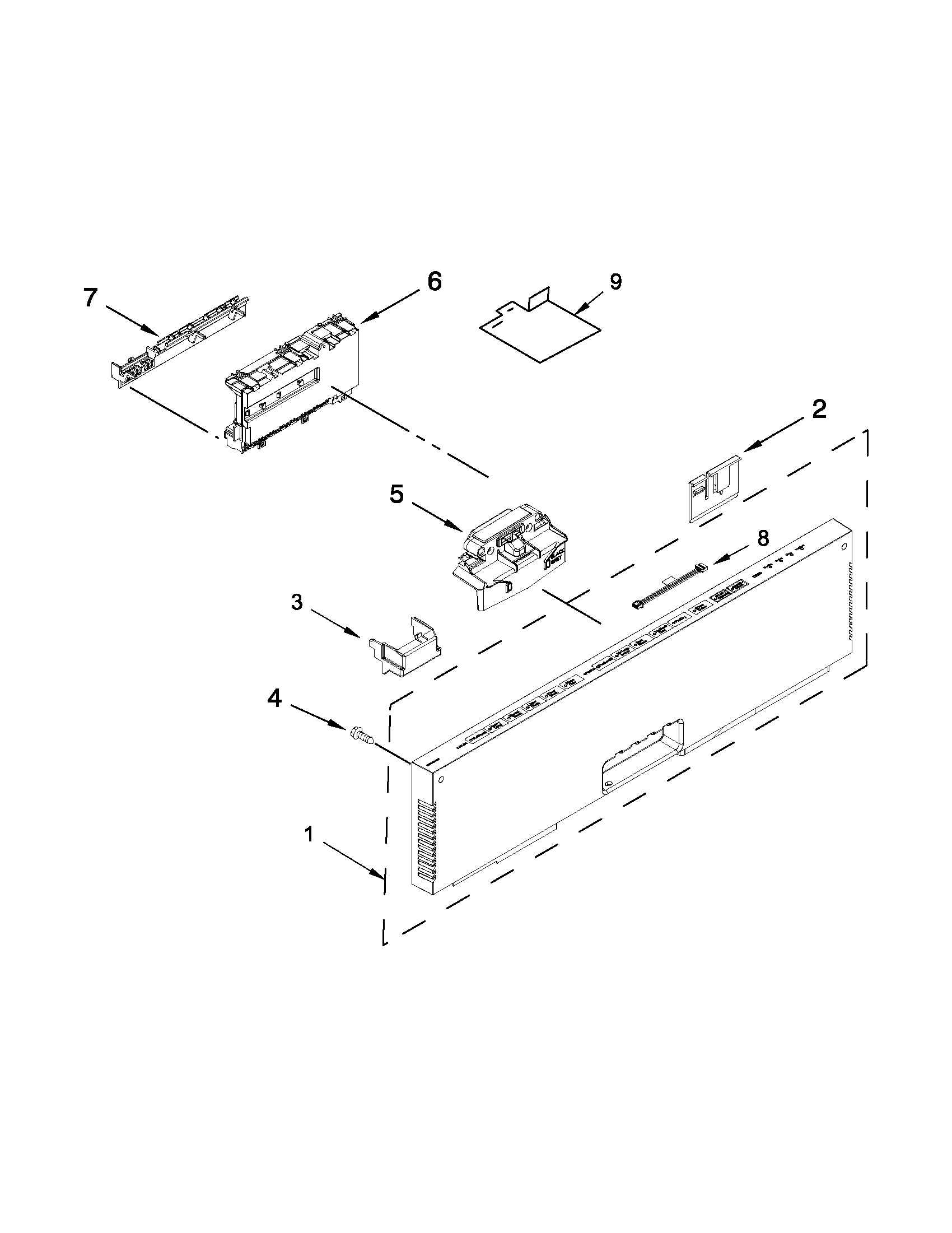 Control panel and latch parts
