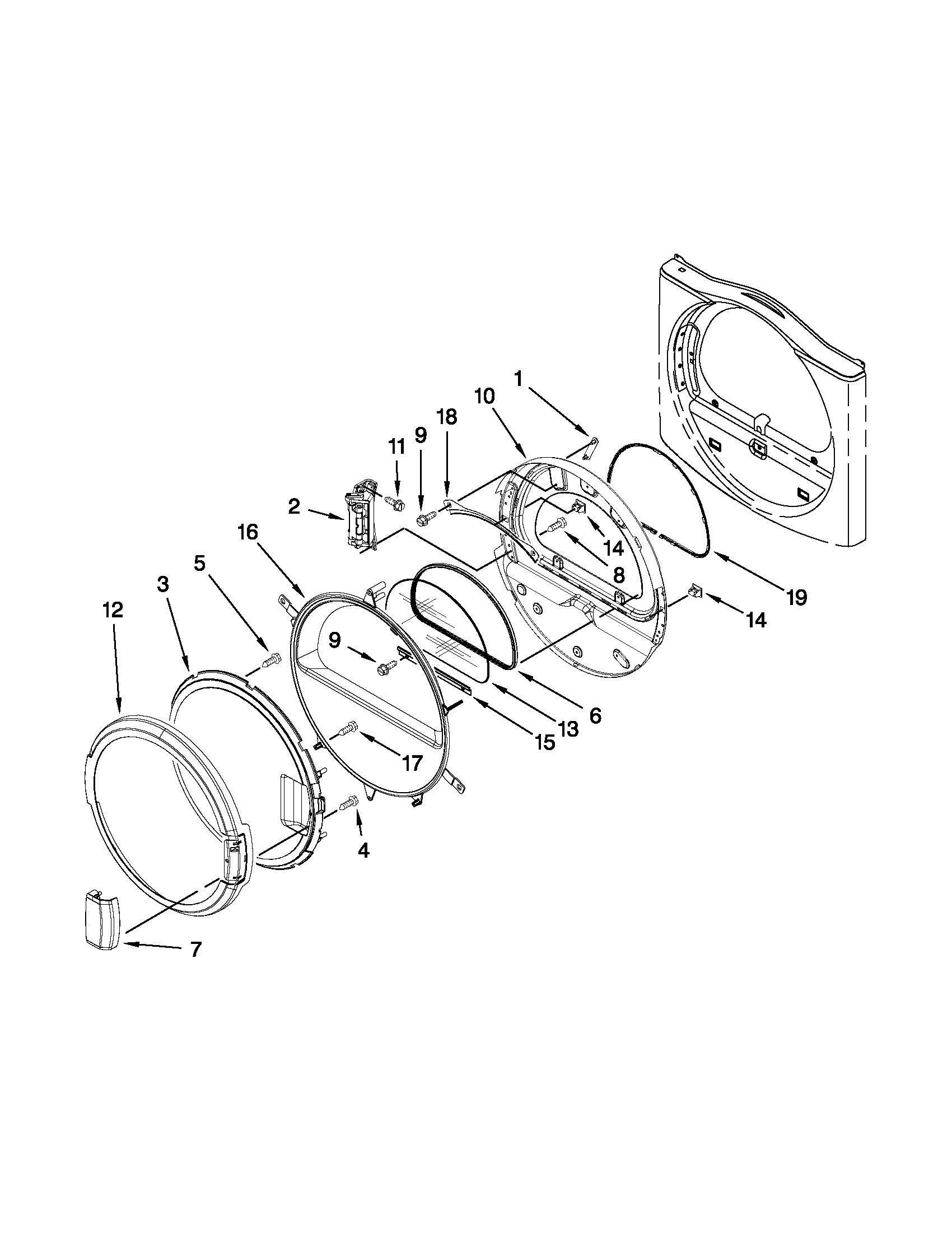 Dryer door parts