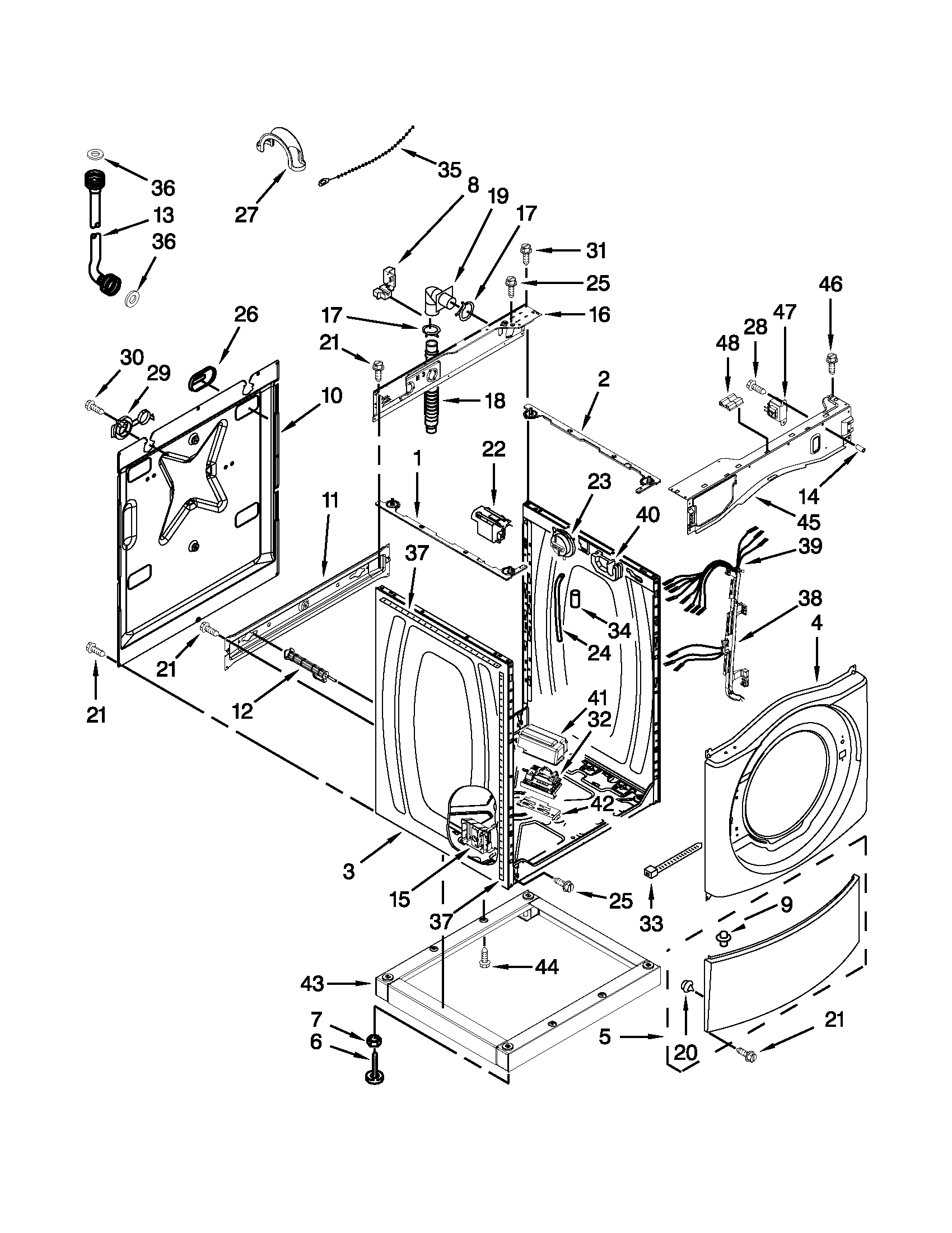 WASHER CABINET PARTS