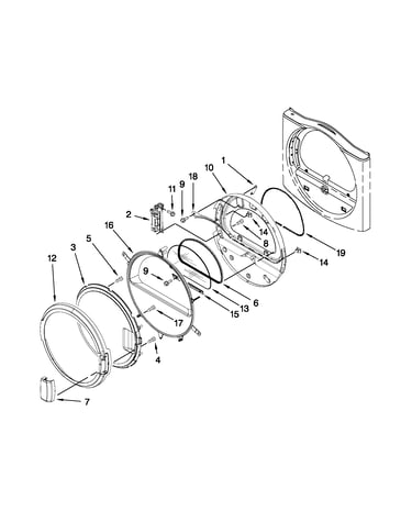 Dryer door parts