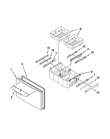 Freezer door parts