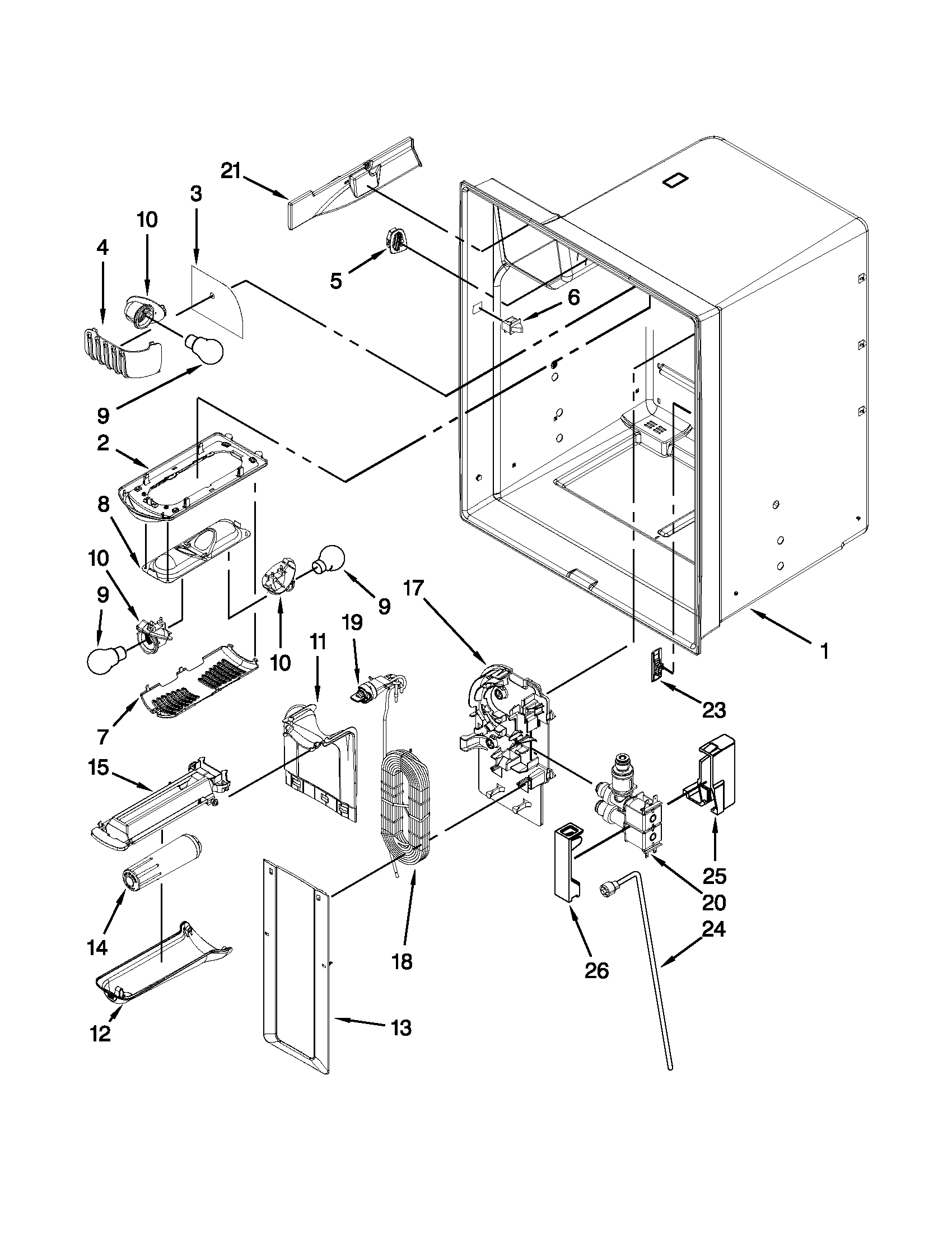 Refrigerator liner parts