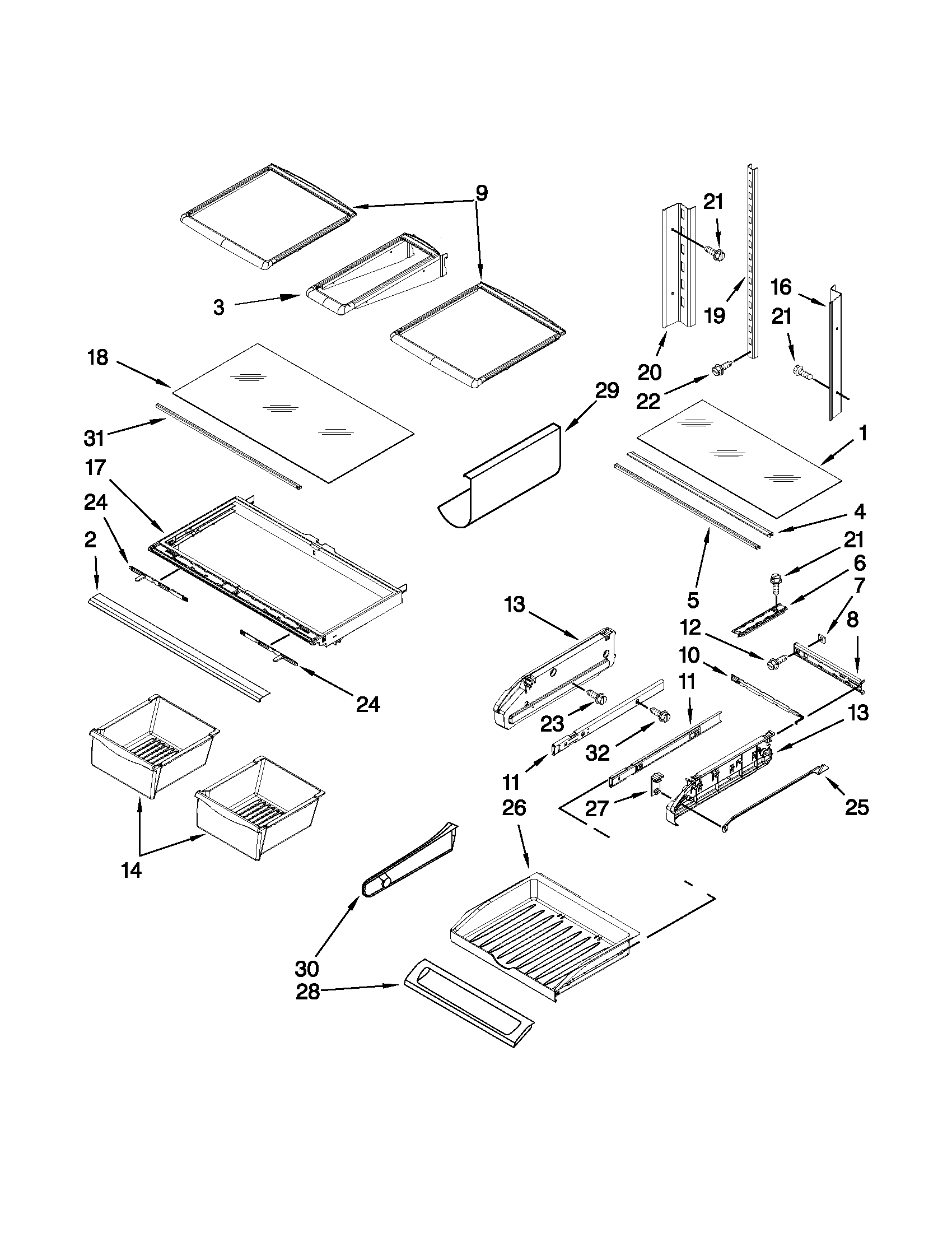 Shelf parts