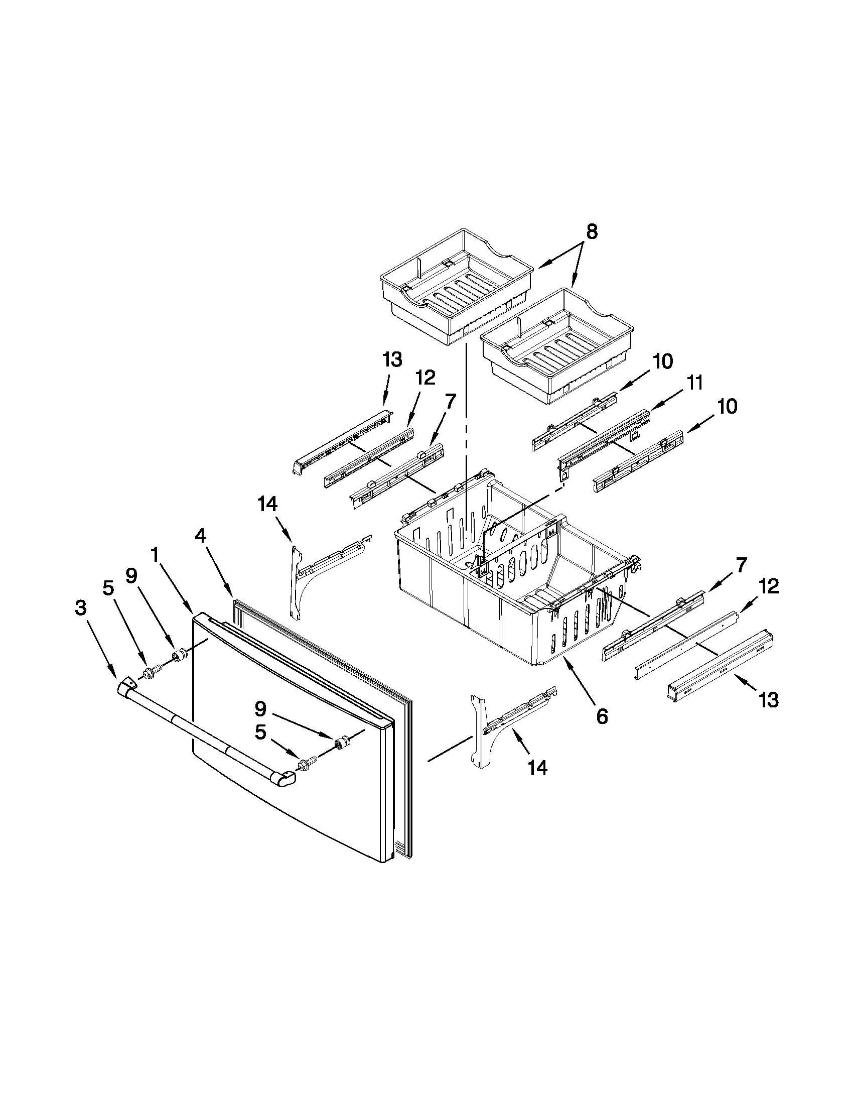 Freezer door parts