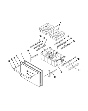 Freezer door parts